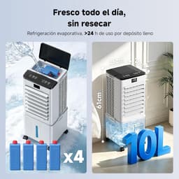 Draagbare Airco - Luchtkoeler - Comfort Verhoging - 4-in-1 Functie - 10L Tank - Parelwit — thumbnail 4