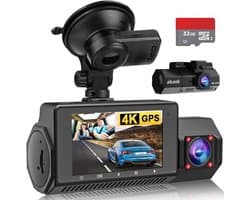 4K Dashcam - Autocamera GPS - Veilig Rijden - 310° Groothoek - Max 256GB - Zwart