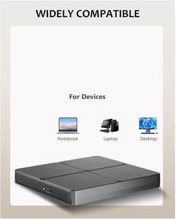 Externe Schijf - Optische Drive - Films Kijken - USB 3.0 Connectie - Compact Formaat - Zwart — thumbnail 3
