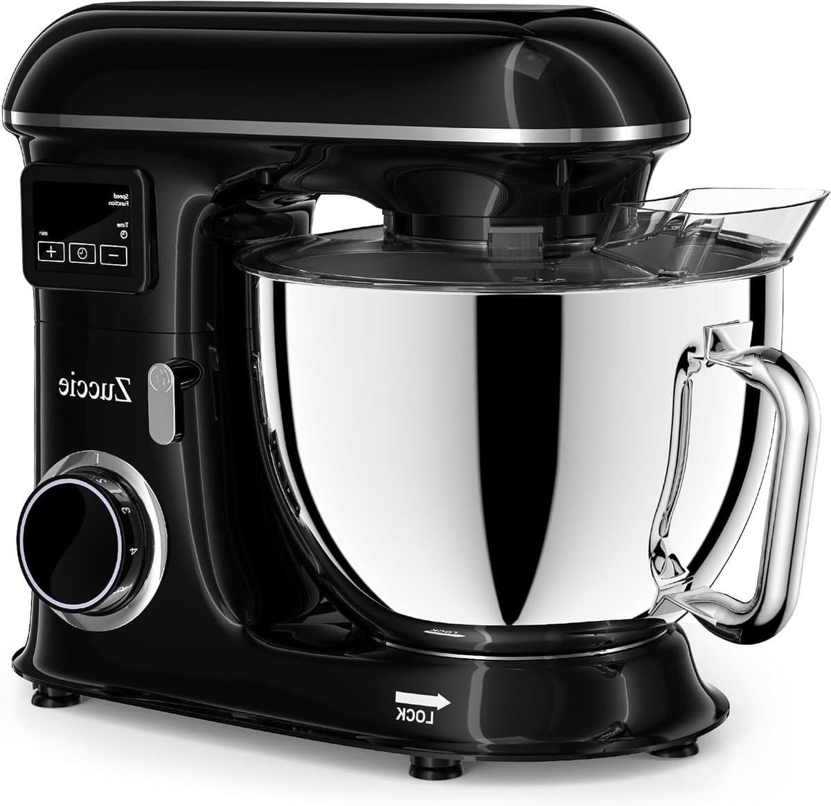 Keukenmachine Deegmachine - Mixer Kom - Bakken En Koken - Led Touchscreen Timer - 8 Liter Capaciteit - Zwart — afbeelding 1