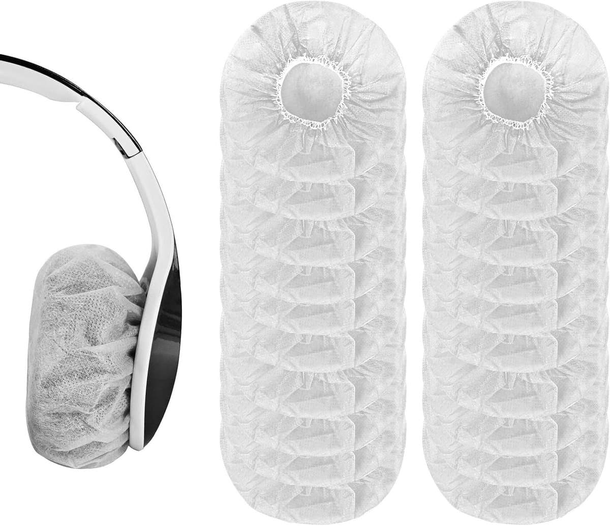 100 Stuks Wegwerp Hooftelefoon Oorkussen Covers, Hygiënische Non-Woven Oorkappen voor Hoofdtelefoons, Bescherming voor Earpads, Geschikt voor 10-12 cm — afbeelding 1