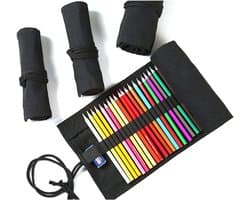 Canvas Etui voor Kleurpotloden en Tekenbenodigdheden - Perfect Cadeau voor Studenten en Volwassenen