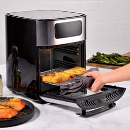 Heteluchtfriteuse - Airfryer Ovenschaal - Gezond Koken - Groot Venster Digitaal - 10 Liter Capaciteit - Zwart — thumbnail 4