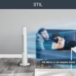 Torenventilator - Stil Verkoeler - Ruimte Verfrissen - Vleugelloos Ontwerp - 87 cm Hoog - Wit — thumbnail 4