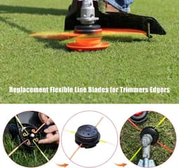 Vervangende Messen - Grastrimmer Bladen - Gazon Onderhoud - Flexibel Copolymeer - 60 of 120 Stuks - Rood Geel — thumbnail 4