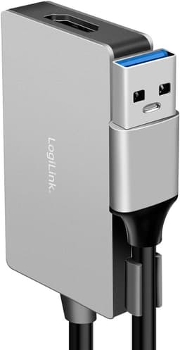 USB naar HDMI Adapter - Externe Videokaart - Extra Scherm Aansluiten - Plug and Play - 015 m - Grijs — thumbnail 2