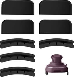 8 stuks Airfryermatten voor Ninja Crispi, draagbare vierpotige siliconen hittebestendige onderzetters Airfryermat voor kooksysteemhouder Kitchen Aid-accessoires (zwart) — thumbnail 1