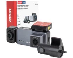 AMiO Dashcam 4K + 2K + 1K WLAN – Triple Camera Auto Camera UHD WiFi 512GB Ondersteuning – Voor, Achter en Interieur Opname 3.39” Display G Sensor Parking Mode