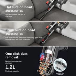 Draadloze Stofzuiger – Steelstofzuiger – Handstofzuiger – Snoerloos – Dierenharen – 650W Zuigkracht – 50 Min Batterijduur — thumbnail 1