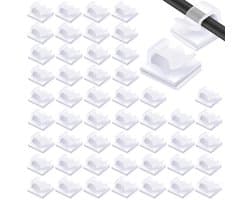 Transparante Mini Outdoor Kabelclips - 60 Stuks Zelfklevende Kabelhouders voor Wires en Cables van 0.1 tot 0.5 cm, Ideaal voor Organisatie en Beveiliging