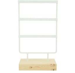 Sieradenopbergrek met 36 Gaten - Metaal Sieraden Display Stand voor Oorbellen en Kettingen met Houten Basis — thumbnail 1