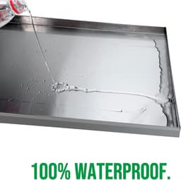Lekbak Roestvrij Staal - Opvangbak Wasmachine - Voorkomt Waterschade - Gelaste Hoeken - 60x120x4cm - Zilver — thumbnail 3