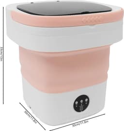 Mini Wasmachine - Opvouwbare Wasmachine - Babykleding Wassen - Met Afvoerslang - 12 Liter - Roze — thumbnail 2