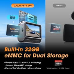 Dash Cam - Autocamera Rijcamera - Veilig Rijden - Voor en Achter - 128GB - Zwart — thumbnail 3