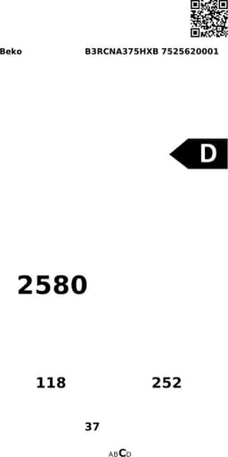 Beko B3RCNA375HXB koel-vriescombinatie Vrijstaand 370 l Zilver — thumbnail 2