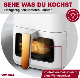Heteluchtfriteuse - Airfryer - Gezond Koken - Transparant Venster - 3.5 Liter - Wit — thumbnail 5