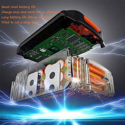 Elektrische grasmaaier - Draadloze trimmer - Gazon onderhoud - Opvouwbaar ontwerp - 100 mm snijbreedte - Zwart — thumbnail 3
