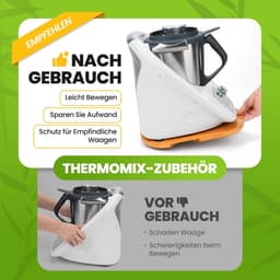 Schuifplank Keukenmachine - Glijplank Onderlegger - Keukenwerk Vergemakkelijken - Met Wielen - 35 x 30 cm - Bamboe — thumbnail 3