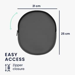kwmobile headset hoes geschikt voor DOQAUS / H390 / WH-CH520 / WH-CH510 / Evolve 2 75 case - 23 x 21 cm - Neopreen koptelefoon cover - Hoofdtelefoon hoesje met vakjes in grijs — thumbnail 5