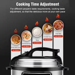Elektrische Snelkookpan - Multi Cooker - Maaltijden Bereiden - 9 Voorgeprogrammeerde Functies - 6 Liter Capaciteit - Zwart — thumbnail 3