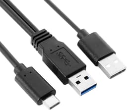 USB-C naar Dubbele USB Y-kabel voor Externe Harde Schijf en Laptop — thumbnail 4