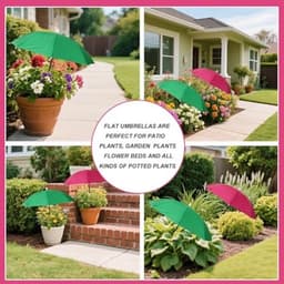 2 stuks verstelbare plantenparasols, waterdichte tuinparasols met metalen stokken en H-vormige palen. Bescherming tegen de zon voor potplanten, bloemen en groenten. — thumbnail 5