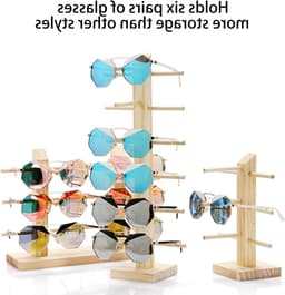 Houten Brilstandaard voor Zonnebrillen, Myopie Brillen en Leesbrillen - Perfecte Presentatie en Organisatie — thumbnail 3