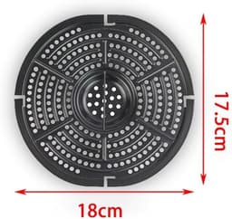 Airfryer Grill Pan - Bakplaat Vervanging - Gezond Bakken - Perforatie Ontwerp - 18 cm - Zwart — thumbnail 7
