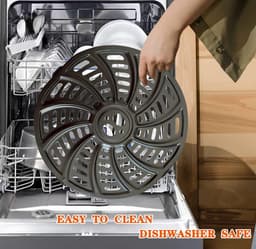 Airfryer Grillplaat - Crisper Tray - Gezond Koken - Roestvrij Staal - 17.78 x 17.78 cm - Zwart — thumbnail 2
