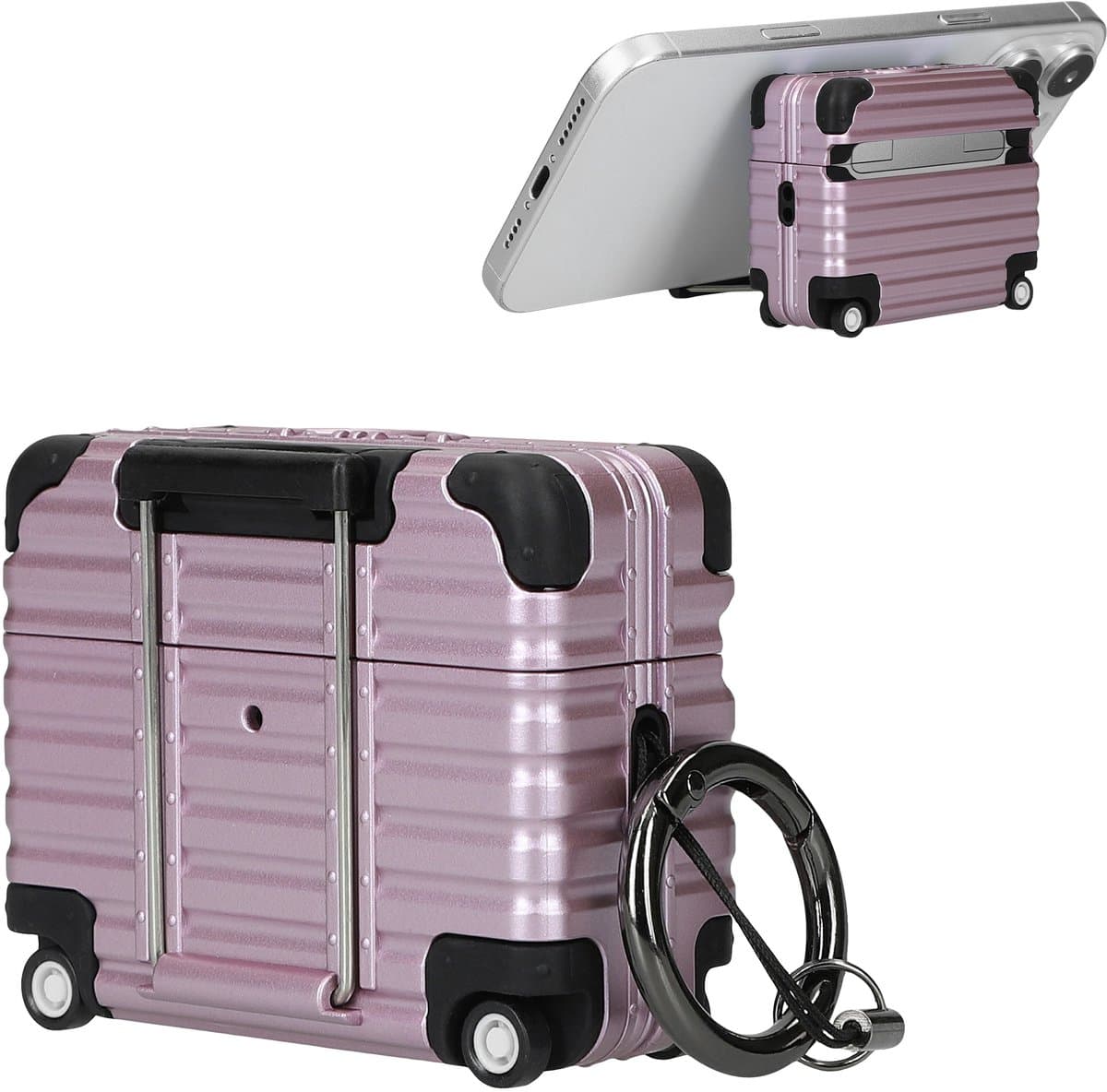 kwmobile Koptelefooncase met kofferdesign voor Apple Airpods Pro 3 – paars — afbeelding 1