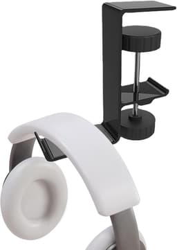 Headphone Holder - Headphone Stand - Gaming Headphone Hanger - Universele Aluminium Legering - Onder Bureau - Hangende Haak - Zwart — thumbnail 2
