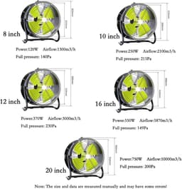 Metalen Ventilator - Industriële Vloerventilator - Werkruimte Koelen - Hoog Vermogen Motor - 75 cm - Zilver — thumbnail 3