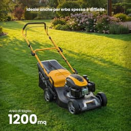 Benzine Grasmaaier - Duwmaaier Gazon - Gazon Onderhoud - Opvouwbare Handgreep - 46 cm Maaibreedte - Geel — thumbnail 3
