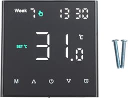 Slimme Thermostaat - Temperatuurregelaar - Comfortabel Huis - App & Spraakbesturing - 8.6 x 8.6 cm - Zwart — thumbnail 4