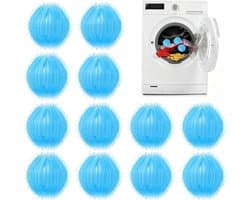 Dierenhaarverwijderaar voor wasmachine, 12 stuks, effectief tegen pluisjes, hondenhaar en kattenhaar, haarvanger en anti-pluisballen voor een schone was