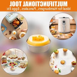 Eiervormen voor Airfryer, 2 Stuks Ramekin Accessoires, 10cm Rond, Herbruikbaar Koolstofstaal, Perfect voor Gepocheerde Eieren en Bakken — thumbnail 6