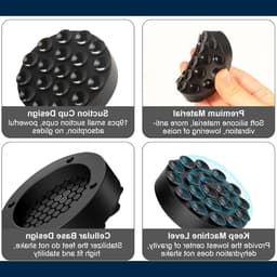 Anti-vibratie wasmachinevoetjes - 4 stuks rubberen antislipvoetjes voor stabiliteit en geluidsreductie — thumbnail 2