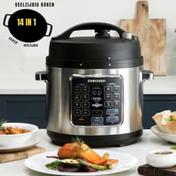 YOR® Multicooker - Multicookers - Zilver/Zwart - ‎34cm x 34cm x 31cm — thumbnail 9
