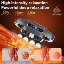 YYV Massagepistool met 16 opzetstukken, 3 modi en 30 instelbare snelheden, diepweefselmassager, 35 dB stille handmassager, mini massagepistool voor nek, voeten, rug, benen voor spierontspanning — thumbnail 3