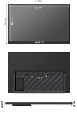 UrbanSelect Portable Monitor - Draagbare Monitor - 60Hz - 3Ms - HDR Ondersteuning - 2x USB-C - 1x HDMI - Resolutie 1920 × 1200 — thumbnail 4