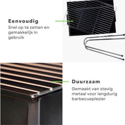 Cheqo® Houtskool Barbecue - BBQ - Compact Model - Ideaal voor Balkon en Camping - Draagbaar en Efficiënt — thumbnail 3