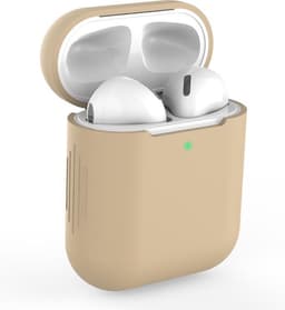 Beige/bruin Hoesje geschikt voor Airpods 1 & 2 - Siliconen - Airpodshoesje - Lichtbruin Beige - Beschermhoes voor AirPods - CHPN — thumbnail 2