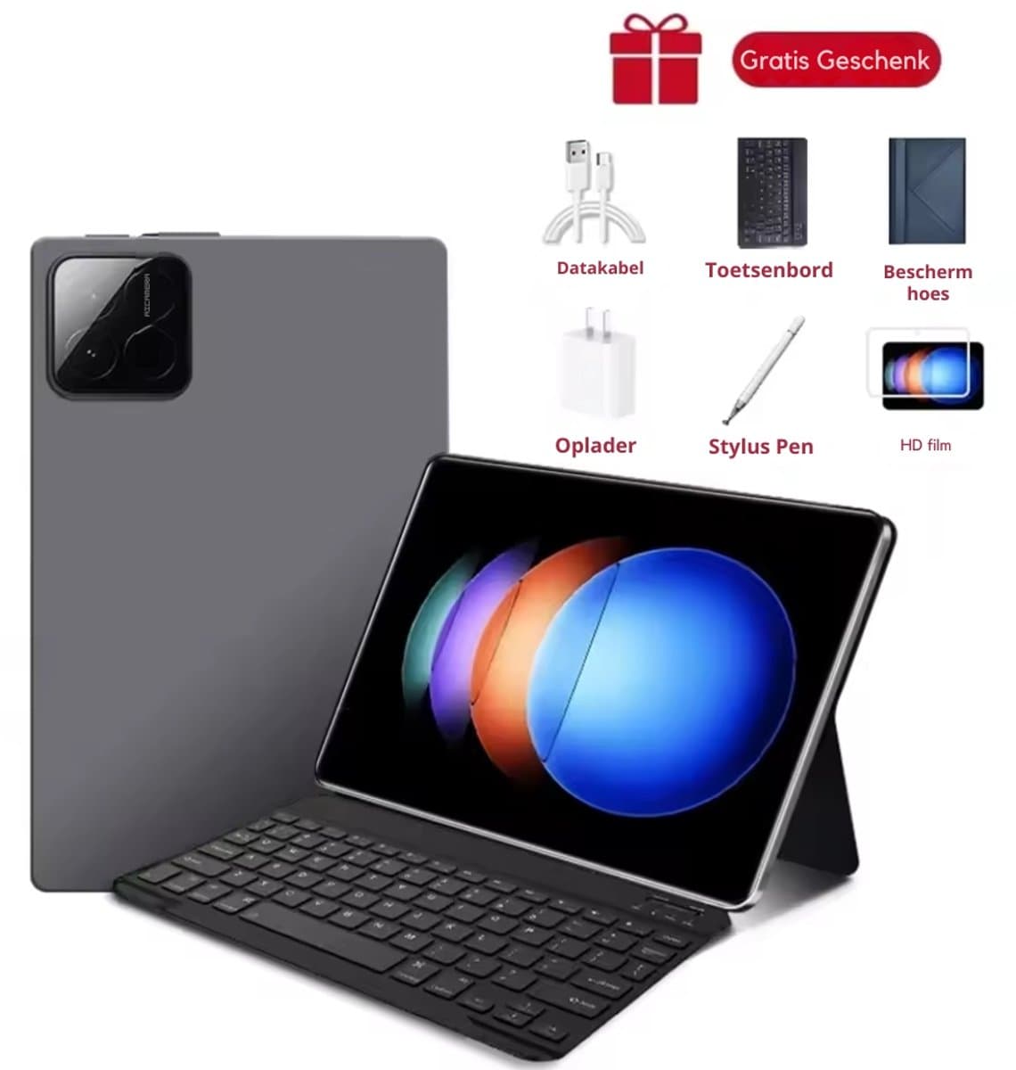 Mookes Tablet Android Snapdragon888 11Inch Hd 16GB 1TB 12000Mah 5G Dual Sim Bluetooth Wifi Gps Tafels - Grey — afbeelding 1