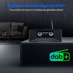MEDION P85333 internetradio met DAB+ (wifi, FM, Spotify Connect, Amazon Music, DLNA, USB, hoofdtelefoonaansluiting, AUX, stereo line-out cinch, slaaptimer) zwart — thumbnail 2