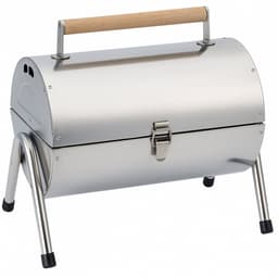 alpina Houtskool BBQ - Draagbare BBQ met Handgreep - Barbecue Camping met Ventilatie En Sluitclip - Houtskoolbarbecue Compact 38 x 30 x 19 cm - RVS — thumbnail 1