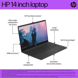 HP Laptop 14-em0065nd - Laptop - 14" - 1920 x 1080 - IPS - AMD Ryzen 5 7520U - Windows 11 Home - AMD Radeon Graphics - 16 GB RAM - 512 GB SSD - Wi-Fi 6, Bluetooth - tsb Qwerty — thumbnail 3