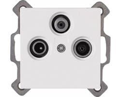 KOPP - Televisie/Radio/Satelliet Contactdoos - Wandcontactdoos Coax - Athenis - Inbouw - Helder Glans Wit