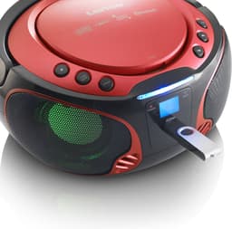 Lenco SCD-550RD - Draagbare radio met Bluetooth® en LED verlichting - Rood — thumbnail 3