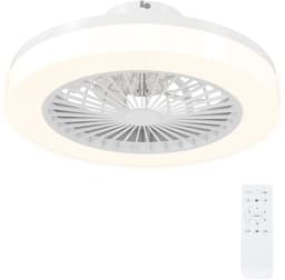 Plafondventilator met LED-verlichting-6 snelheden-afstandsbediening-wit — thumbnail 3