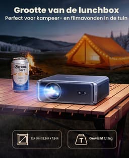 Beamer Smart - 1000 ANSI Lumen - Full HD 1080p Resolutie - LCD Scherm - Draagbaar Voor Thuisbioscoop — thumbnail 3